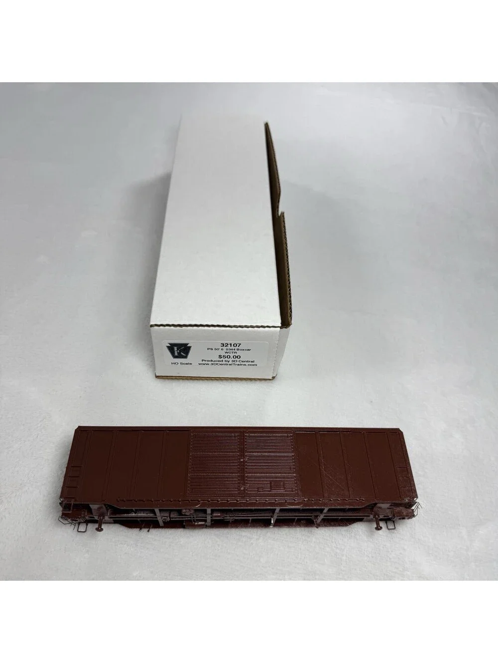 3D Central 32107 HO Scale PS 50’6” 5344 Boxcar WCTR Brown Freight Car